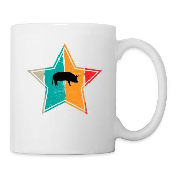Pig Animal Retro Pet Farm Idée cadeau - Mug blanc - blanc - Droite