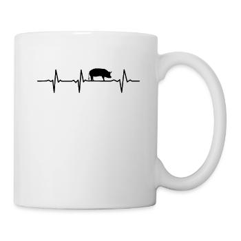 Pig Heartbeat Animal Retro Pet Farm Idée cadeau - Mug blanc - blanc - Droite