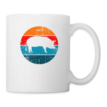 Pig Animal Retro Pet Farm Gift idea - Mug - white - Right