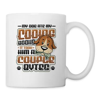 Dog Bytes Code Computer Joke Programming - Mug - white - Right