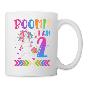 Boom!! Ich Bin 2, Buntes Lustiges Einhorn 2. - Tasse - Weiß - Rechts