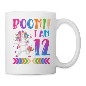 Boom!! Ich Bin 12, Buntes Lustiges Einhorn 12. - Mug blanc - blanc - Droite