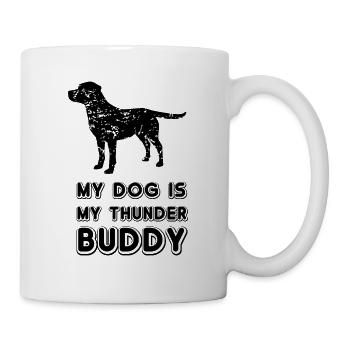 Mein Hund ist mein Thunder Buddy - Tasse - Weiß - Rechts