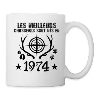 Chasseur | Anniversaire chasseur 1974 cadeau 1974 - Mug blanc - blanc - Droite