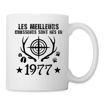 Chasseur | Anniversaire chasseur 1977 cadeau 1977 - Mug blanc - blanc - Droite