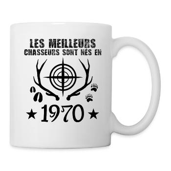 Chasseur | Anniversaire chasseur 1970 cadeau 1970 - Mug blanc - blanc - Droite