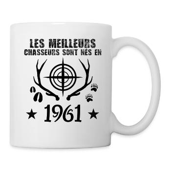 Chasseur | Anniversaire chasseur 1961 cadeau 1961 - Mug blanc - blanc - Droite