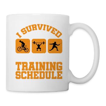 I Survived My Husband's Training Schedule 11 - Tasse - Weiß - Rechts