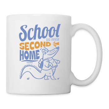 School is my second home - Mug - white - Right