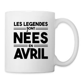 les légendes sont nées en avril - Mug blanc - blanc - Droite