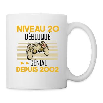 niveau 20 débloqué génial depuis 2002 - Mug blanc - blanc - Droite