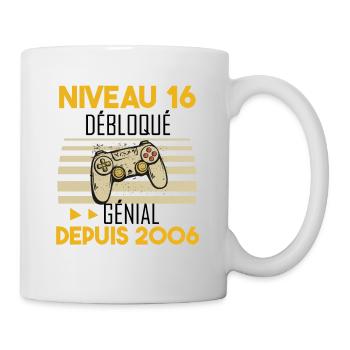 niveau 16 débloqué génial depuis 2006 - Mug blanc - blanc - Droite