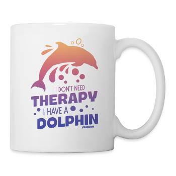Delfin Delfinschule Säugetier Meer Delfinarium - Tasse - Weiß - Rechts