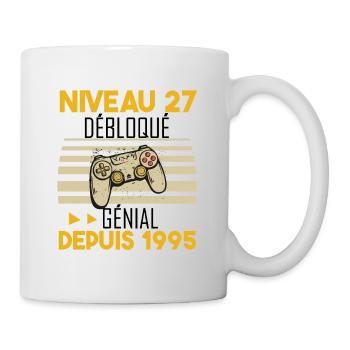 niveau 27 débloqué génial depuis 1995 - Mug blanc - blanc - Droite