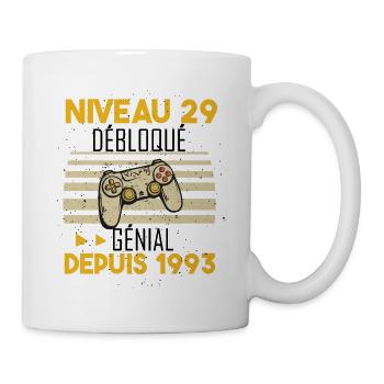 niveau 29 débloqué génial depuis 1993 - Mug blanc - blanc - Droite