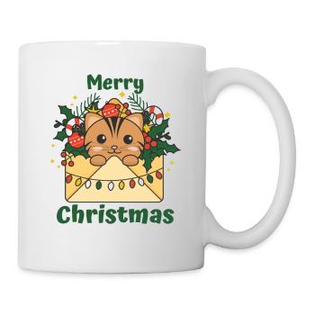 Katze Weihnachten Brief Winter Tiere Katzen - Tasse - Weiß - Rechts