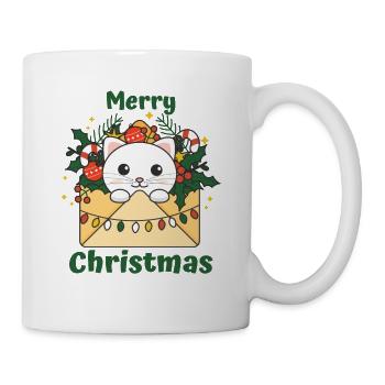 Katze Weihnachten Brief Winter Tiere Katzen - Tasse - Weiß - Rechts