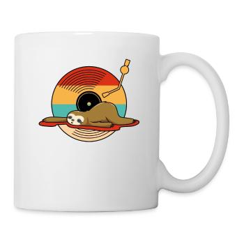 Music Vinyl LP Collection Cute Sleeping Sloth - Mug - white - Right