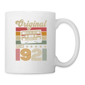Vintage Geburtstag Originelle Geschenkidee 1921 - Tasse - Weiß - Rechts