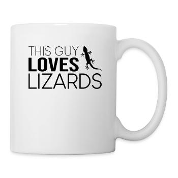 This guy loves lizards - Mug - white - Right