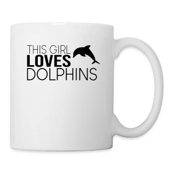Cette fille aime les dauphins - Mug blanc - blanc - Droite