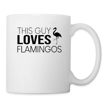 This guy loves flamingos - Mug - white - Right
