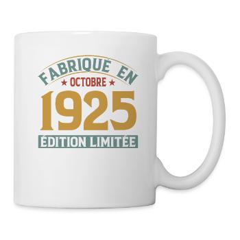 Fabriqué En Octobre 1925 Édition Limitée - Mug blanc - blanc - Droite