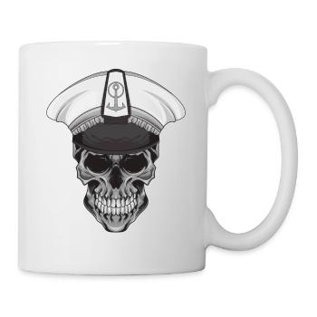 Boot Kapitän Segelboot Motorboot Totenkopf Meer - Tasse - Weiß - Rechts