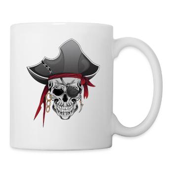 Totenkopf Pirat Piraten Piratenflagge Totenschädel - Tasse - Weiß - Rechts