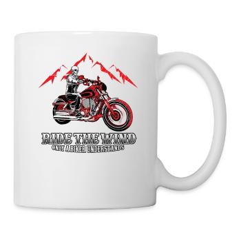 Motorrad Motorradfahrer Biker Feuerstuhl Biken - Tasse - Weiß - Rechts