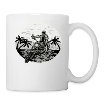 Motorrad Motorradfahrer Biker Feuerstuhl Biken - Tasse - Weiß - Rechts
