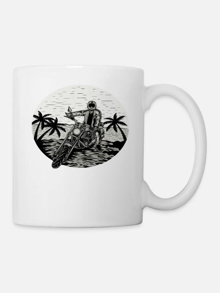 Motorrad Motorradfahrer Biker Feuerstuhl Biken - Tasse - Weiß