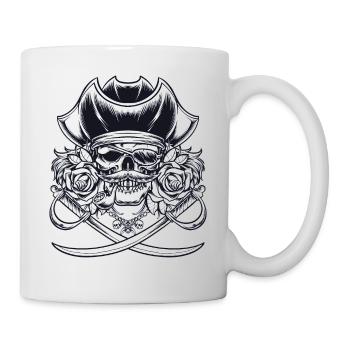 Totenkopf Pirat Piraten Piratenflagge Totenschädel - Tasse - Weiß - Rechts