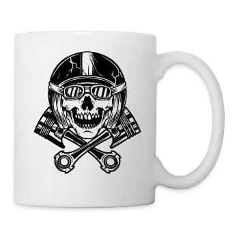 Motorrad Motorradfahrer Biker Feuerstuhl Biken - Tasse - Weiß - Rechts