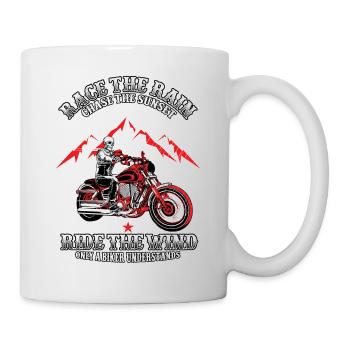 Motorrad Motorradfahrer Biker Feuerstuhl Biken - Tasse - Weiß - Rechts