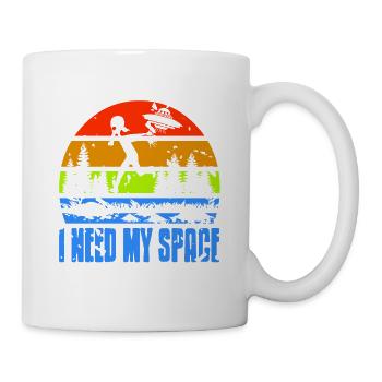 Retro Vintage I Need My Space Astronomy Design - Tasse - Weiß - Rechts