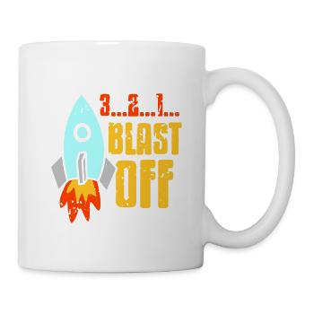 Blast Off Awesome Retro Rocket Astronomy T-Shirt - Tasse - Weiß - Rechts