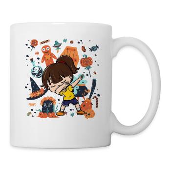 Funny Dabbing Girl Kid Spooky Dekorationen - Tasse - Weiß - Rechts