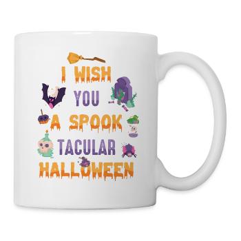 Je vous souhaite une fête d’Halloween effrayante - Mug blanc - blanc - Droite