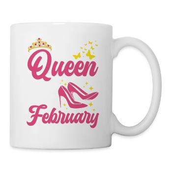 Une reine est née en février tout le meilleur - Mug blanc - blanc - Droite