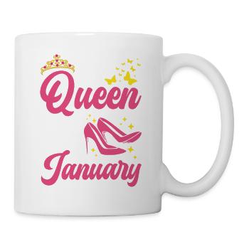 Une reine est née en janvier Tous les meilleurs - Mug blanc - blanc - Droite