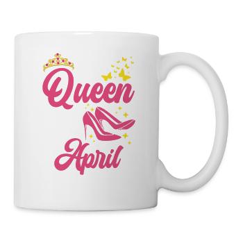 A queen was born in April all the best to - Mug - white - Right