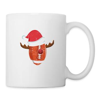 Football Fan Lover Reindeer Antlers Christmas - Mug - white - Right