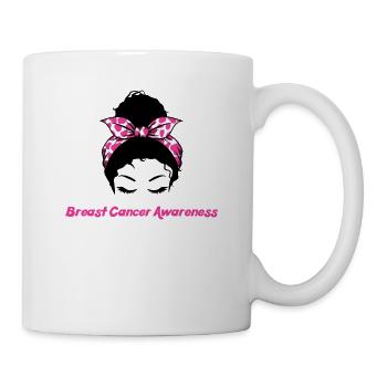 Messy Bun Awareness Breast Cancer - Mug - white - Right