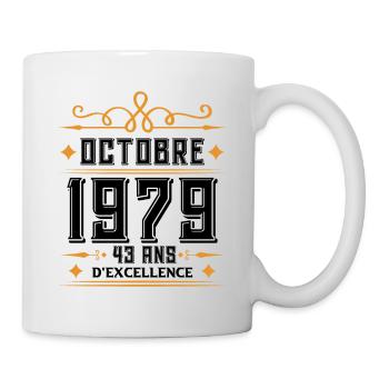 Octobre 1979 43 Ans d'excellence Anniversaire. - Mug blanc - blanc - Droite