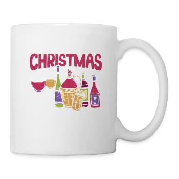 Lustiger Trinker-Liebhaber Weihnachts-Pyjama - Tasse - Weiß - Rechts