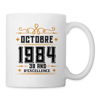 Octobre 1984 38 Ans d'excellence Anniversaire. - Mug blanc - blanc - Droite