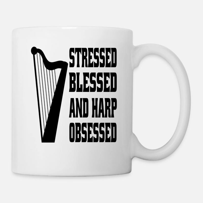 Joueur de harpe Instrument de harpe Musique Professeur de harpe - Mug blanc - blanc