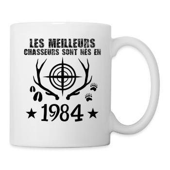 Chasseur | Anniversaire chasseur 1984 cadeau 1984 - Mug blanc - blanc - Droite
