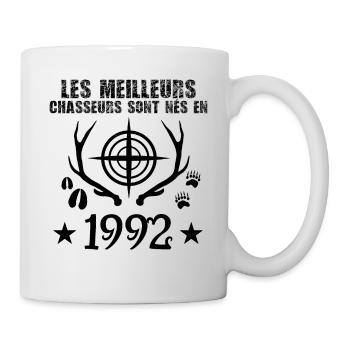 Chasseur | Anniversaire chasseur 1992 cadeau 1992 - Mug blanc - blanc - Droite